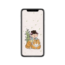 【周边】 胖脸吉祥 · 萌兽系列：手机壁纸 胖脸虎 手机壁纸