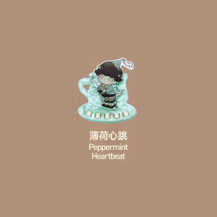 【周边】泡泡玛特 · Dimoo world 心动特调系列：盲盒亚克力冰箱贴夹子 薄荷心跳 Peppermint Heartbeat 冰箱贴