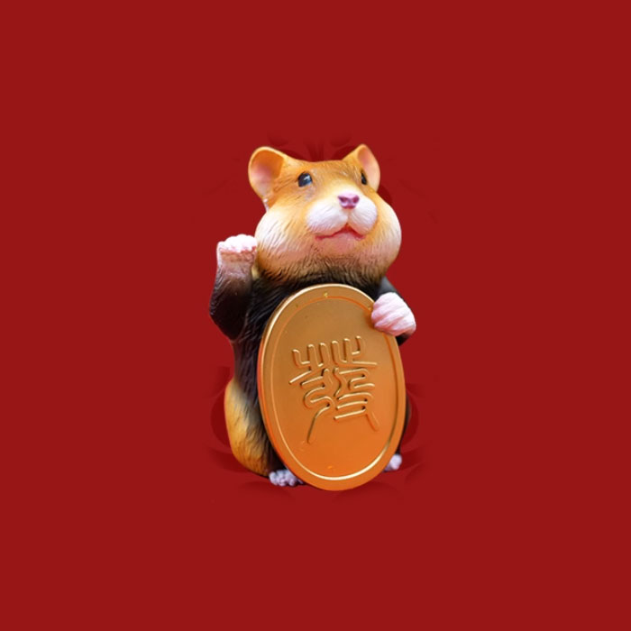 【周边】博物文创 招财系列：动物模型 第2弹 原仓鼠 摆件