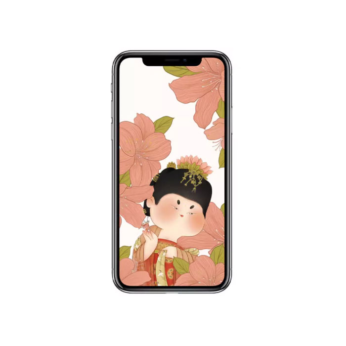 【周边】胖脸吉祥：手机壁纸 簪花仕女 手机壁纸