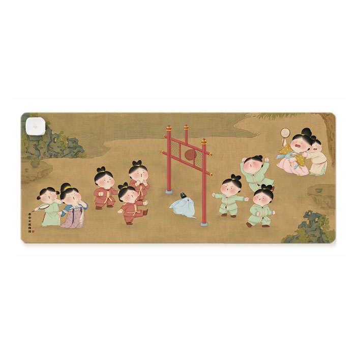 【周边】胖脸吉祥：加热鼠标垫 唐仕女蹴鞠图 鼠标垫