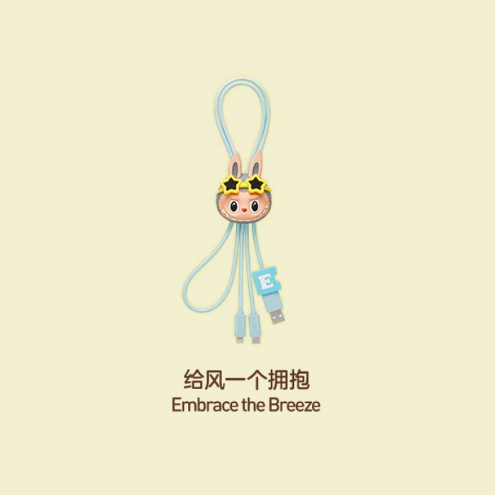 【周边】泡泡玛特 · 小手拉小手 Hand In Hand 系列：二合一数据线盲盒 给风一个拥抱 Embrace the Breeze 数据线