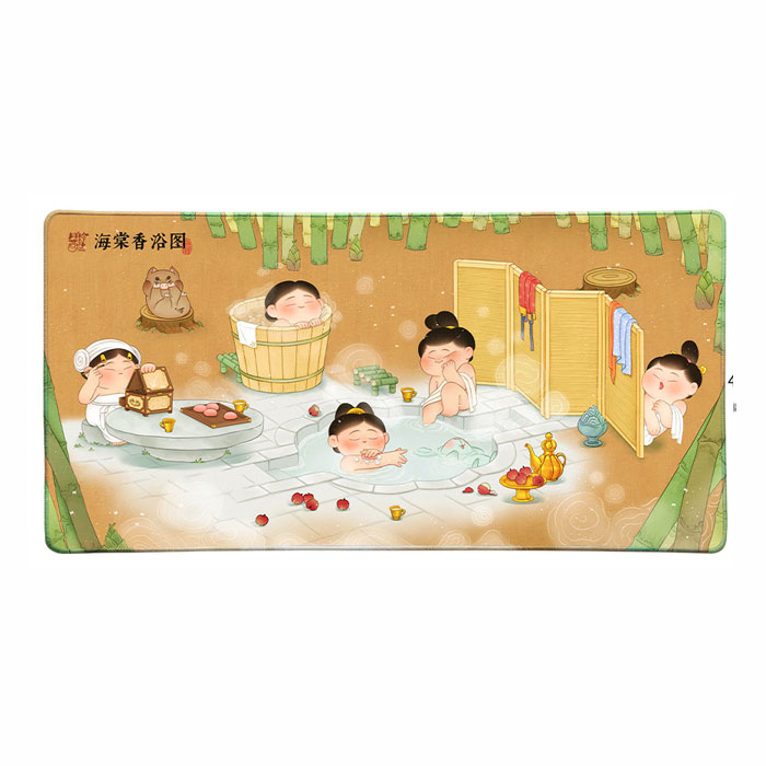 【周边】胖脸吉祥：鼠标垫 · 400mm款 海棠香浴图 鼠标垫（400mm款）