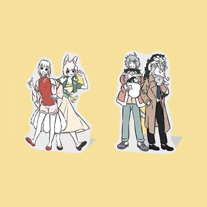 【周边】非人哉官方设定集（新装重制版） 包装&赠品 双人PVC立牌（2款） 立牌