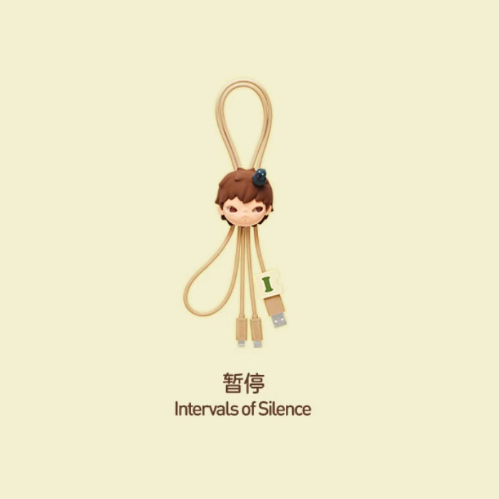 【周边】泡泡玛特 · 小手拉小手 Hand In Hand 系列：二合一数据线盲盒 暂停 Intervals of Silence 数据线