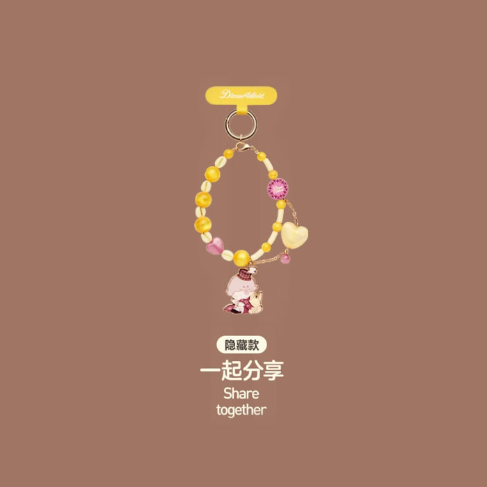 【周边】泡泡玛特 · Dimoo world 心动特调系列：盲盒手机挂链 隐藏款 一起分享 Share together 挂链