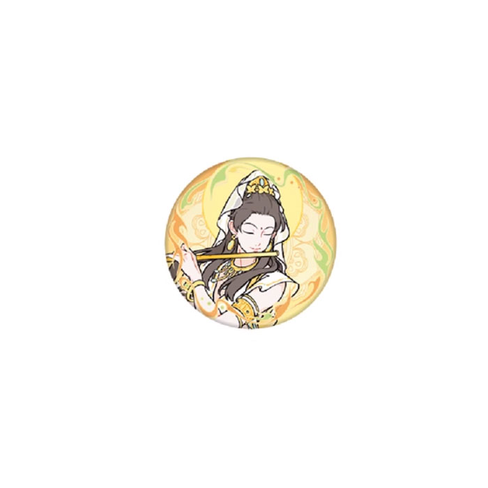 【周边】非人哉 × 敦煌画院 伎乐飞天系列：马口铁徽章盲盒（圆形） 大士 徽章