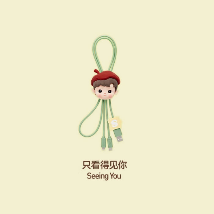【周边】泡泡玛特 · 小手拉小手 Hand In Hand 系列：二合一数据线盲盒 只看得见你 Seeing You 数据线