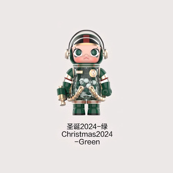 【周边】MEGA SPACE MOLLY系列：100% 周年系列4 玩偶 圣诞2024-绿 Christmas2024 -Green 手办（异色款）