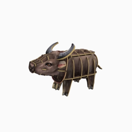 【周边】中国国家地理 × 梦巴格 为自然发声·农场系列：拼插模型 水牛 纸模