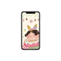 【周边】胖脸吉祥：手机壁纸 甜甜圈少女 手机壁纸